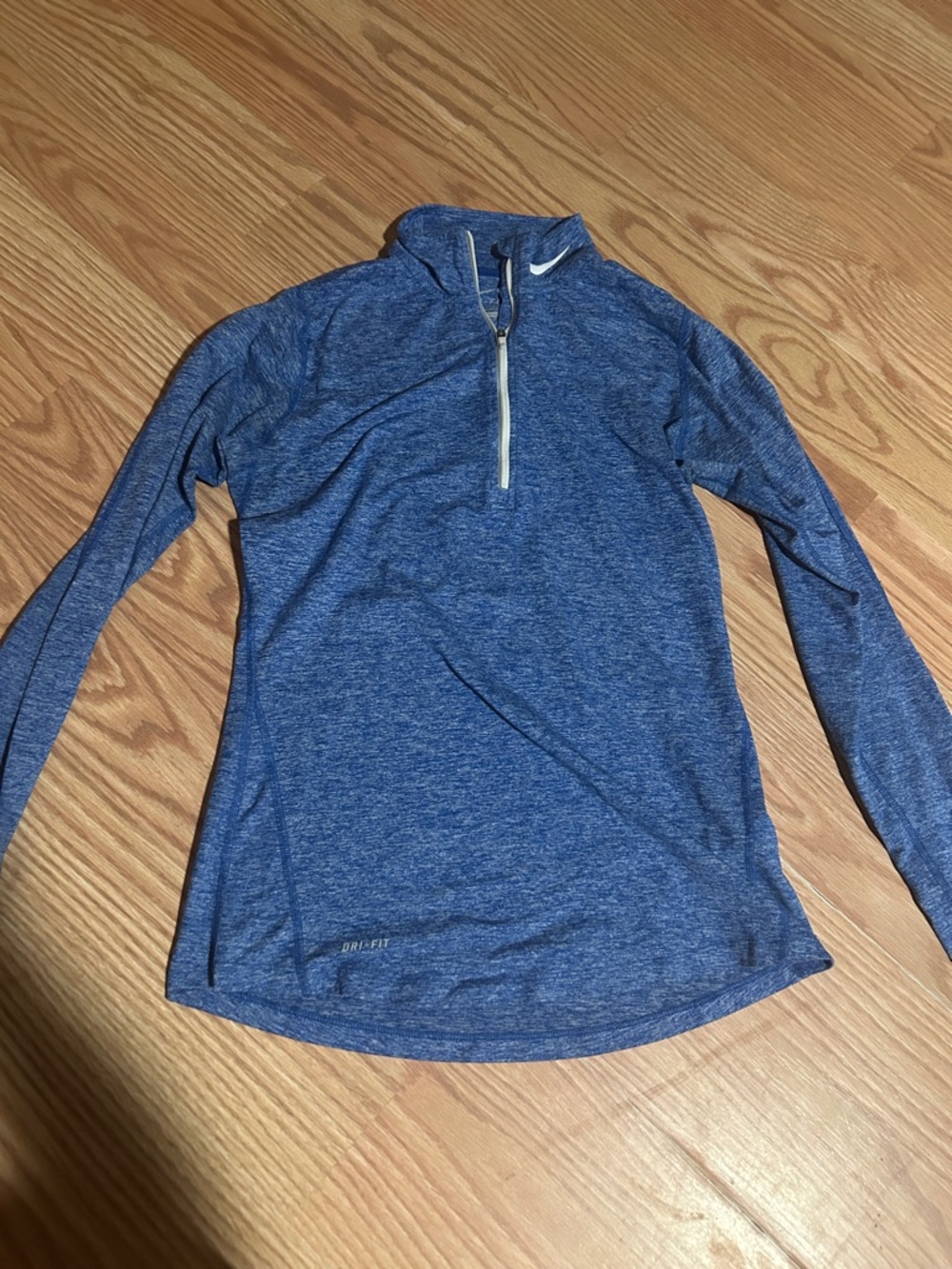 Nike Heathered Navy Blue Quarter-Zip Athletic Pullover